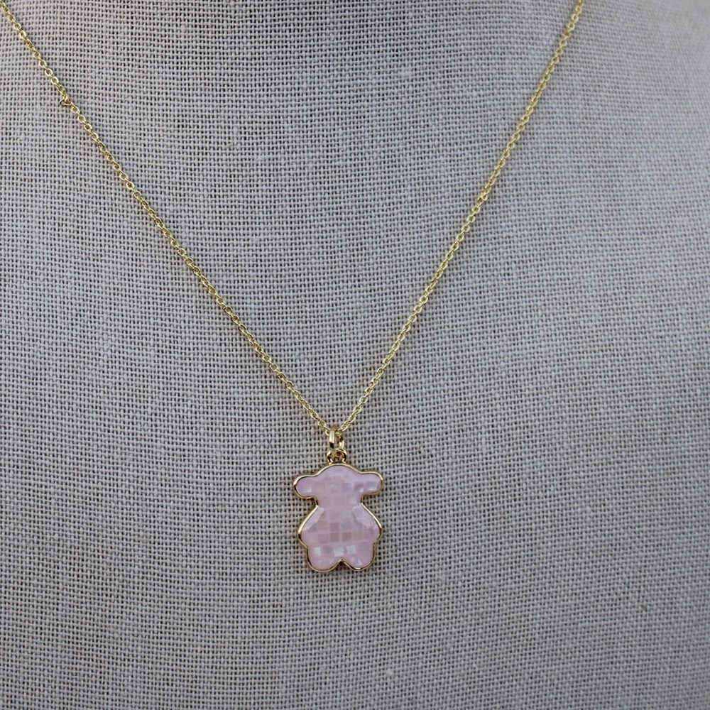 Iridescent Teddy Bear Necklace